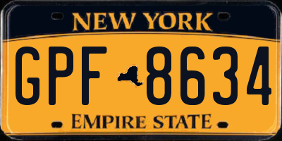 NY license plate GPF8634
