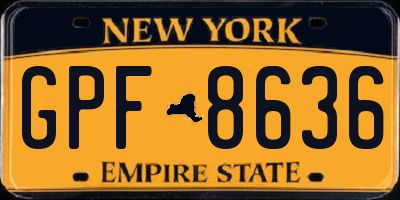 NY license plate GPF8636