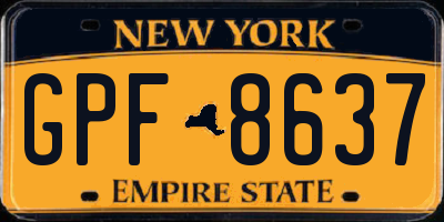 NY license plate GPF8637