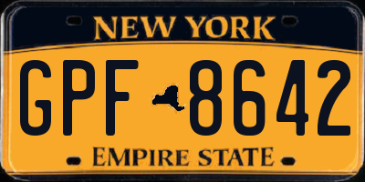 NY license plate GPF8642