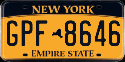 NY license plate GPF8646