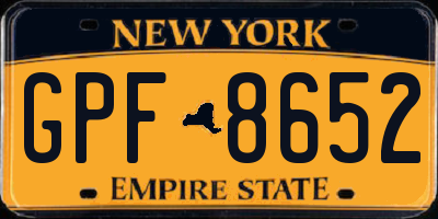 NY license plate GPF8652