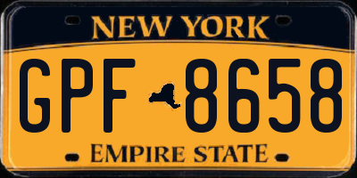 NY license plate GPF8658