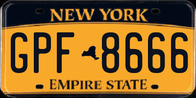 NY license plate GPF8666