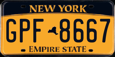 NY license plate GPF8667