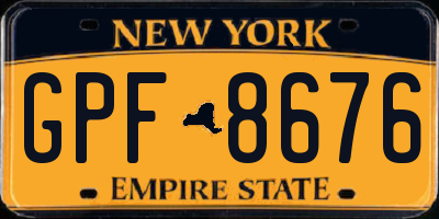 NY license plate GPF8676