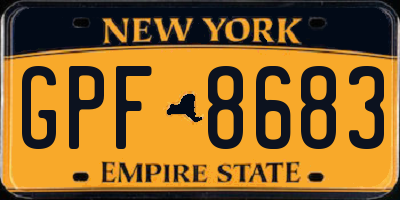 NY license plate GPF8683