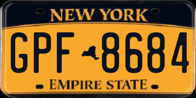 NY license plate GPF8684