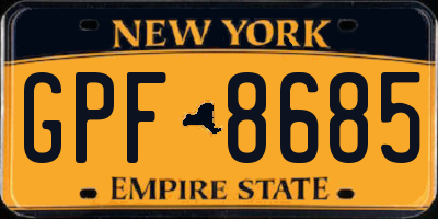 NY license plate GPF8685