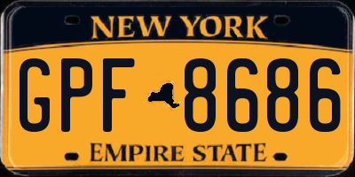 NY license plate GPF8686