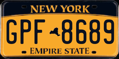NY license plate GPF8689
