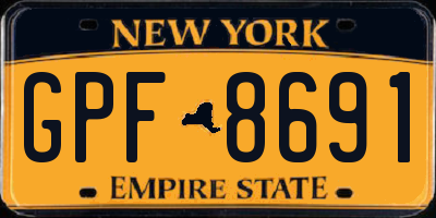 NY license plate GPF8691