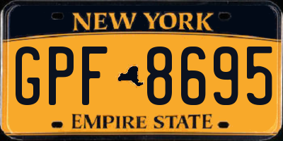NY license plate GPF8695