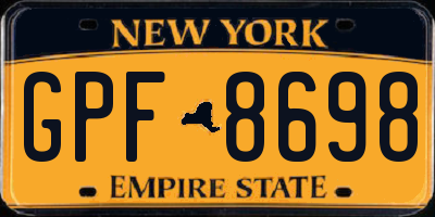 NY license plate GPF8698