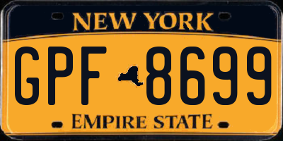 NY license plate GPF8699