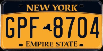 NY license plate GPF8704