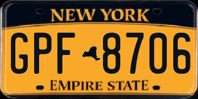 NY license plate GPF8706