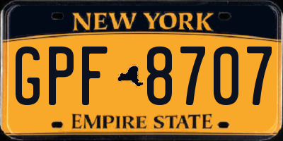 NY license plate GPF8707