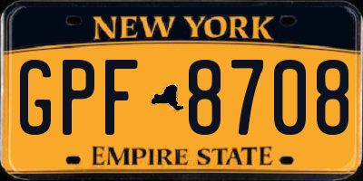 NY license plate GPF8708