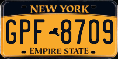 NY license plate GPF8709