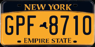 NY license plate GPF8710