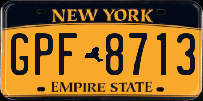 NY license plate GPF8713