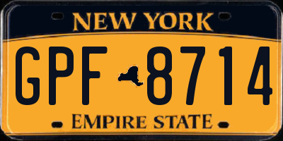 NY license plate GPF8714