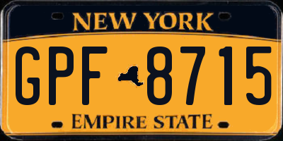 NY license plate GPF8715
