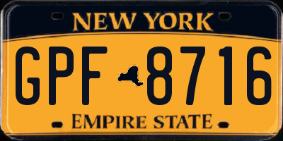 NY license plate GPF8716