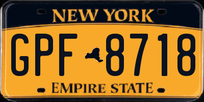 NY license plate GPF8718