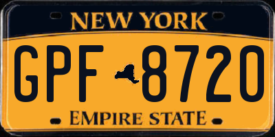 NY license plate GPF8720