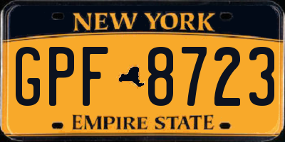 NY license plate GPF8723