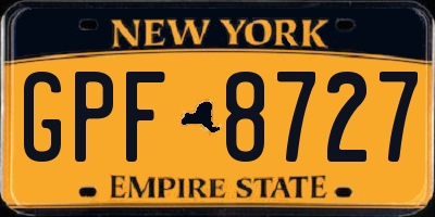 NY license plate GPF8727