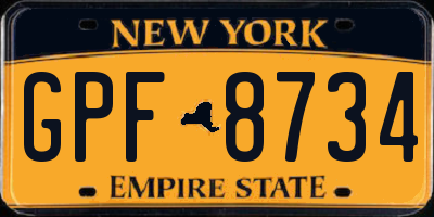 NY license plate GPF8734