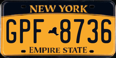 NY license plate GPF8736