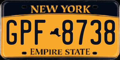 NY license plate GPF8738