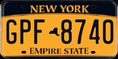 NY license plate GPF8740