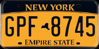 NY license plate GPF8745