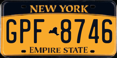 NY license plate GPF8746