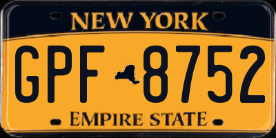 NY license plate GPF8752