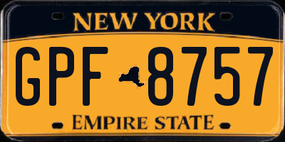 NY license plate GPF8757