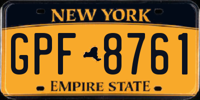 NY license plate GPF8761