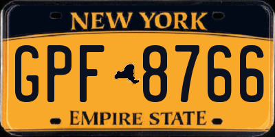 NY license plate GPF8766