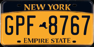 NY license plate GPF8767