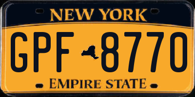 NY license plate GPF8770