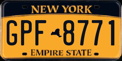 NY license plate GPF8771