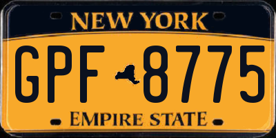 NY license plate GPF8775