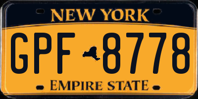 NY license plate GPF8778
