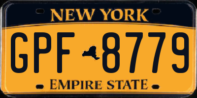 NY license plate GPF8779