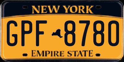 NY license plate GPF8780